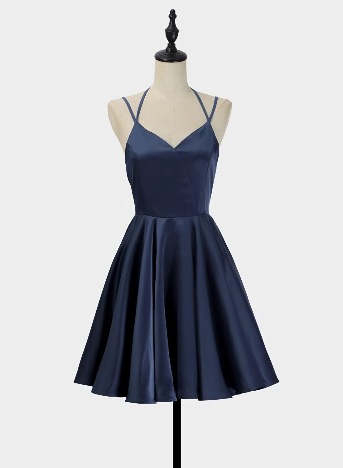 Simple V Neckline Short Straps Halter Corset Homecoming Dresses, Teen Dress, Summer Dress Gowns, Prom 2030