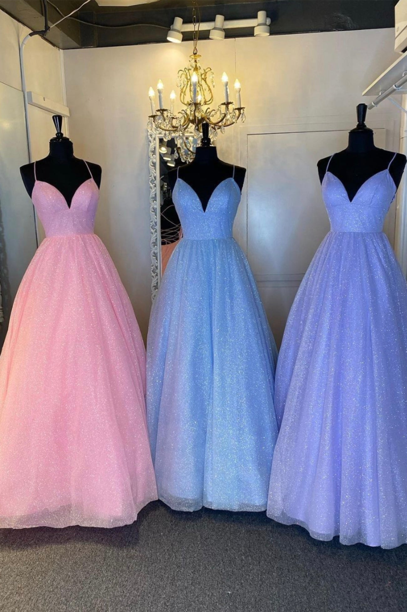 Cute V-Neck Tulle Long Corset Prom Dresses, A-Line Evening Dresses outfit, Prom Dress Ideas