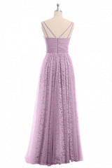 Dusty Purple Chiffon Jacquard V-Neck A-Line Long Corset Bridesmaid Dress outfit, Party Dress Designer