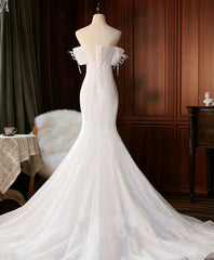 White Sequin Mermaid Long Corset Prom Dress, White Corset Wedding Dress outfit, Wedding Dress Shapes