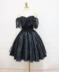 Black Sweetheart Tulle Short Lace Corset Prom Dress, Lace Corset Homecoming Dress outfit, Homecoming Dress Tight