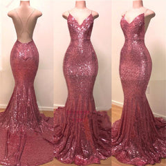 2024 Sexy Pink Sweetheart Backless Sequence Mermaid Corset Prom Dresses outfit, Bridesmaid Dress Colors