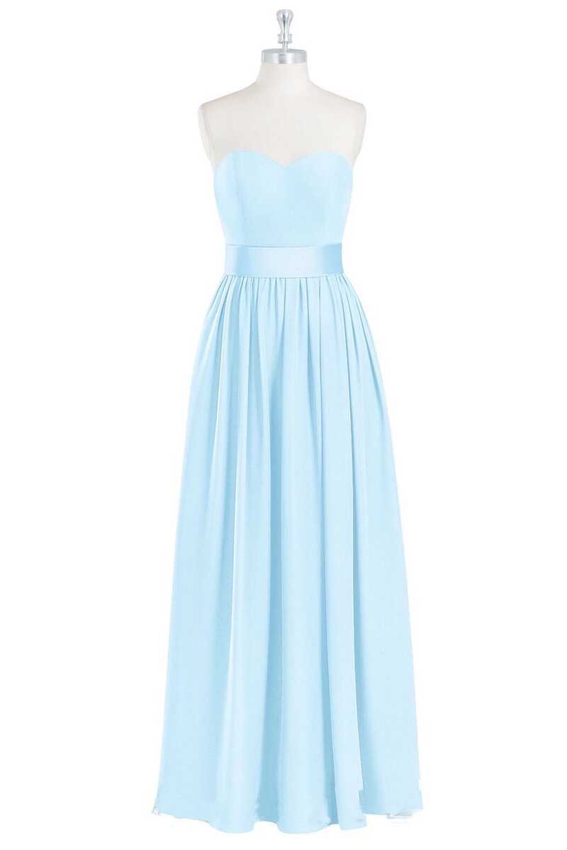 Light Blue Sweetheart A-Line Corset Bridesmaid Dress with Slit Gowns, Homecoming Dresses Vintage