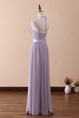Lilac Halter Open Back Ruffled Long Corset Bridesmaid Dress outfit, Homecomming Dress Black