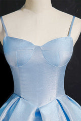 Princess Blue High-Waist A-Line Short Corset Homecoming Dress outfit, Bridesmaids Dresses Blush