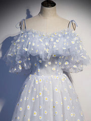 Blue Sweetheart Tulle Long Corset Prom Dress, Blue Tulle Corset Formal Dress, 1 Gowns, Prom Dresses For Sale