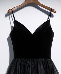 Black V Neck Tulle Short Corset Prom Dress, Black Tulle Corset Homecoming Dress outfit, Prom Dress V Neck