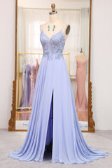 Lavender A Line Lace Up Long Corset Prom Dress With Appliques Gowns, Evening Dresses For Over 61