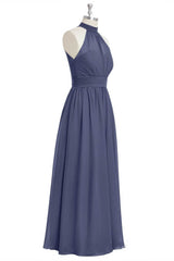 Lavender Chiffon Halter Long Corset Bridesmaid Dress outfit, Evening Dress Near Me