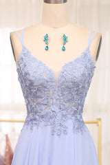 Lavender A Line Lace Up Long Corset Prom Dress With Appliques Gowns, Evening Dresses Knee Length