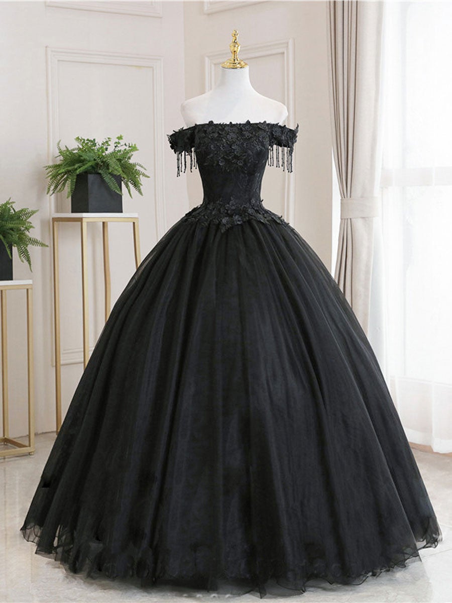 Black tulle lace long black tulle lace Corset Prom dresses outfit, Party Dresses Australia