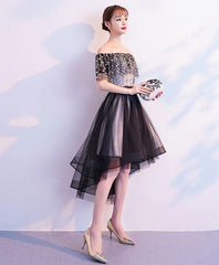 Black Tulle Lace Short Corset Prom Dress, Black Tulle Corset Homecoming Dress outfit, Homecoming Dress Pink