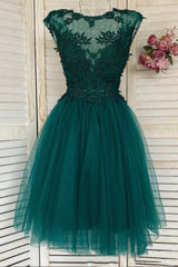 Green Lace Short Corset Prom Dress, A-Line Corset Homecoming Dress outfit, Prom Dresses Princesses