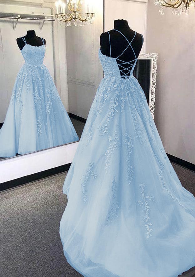 A-Line Light Blue Long Corset Prom Dress Corset Formal Evening Dresses outfit, A-Line Light Blue Long Prom Dress Formal Evening Dresses