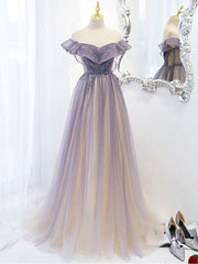 Purple Tulle Long Corset Prom Dress, Purple Evening Dress outfit, Evening Dress Shop