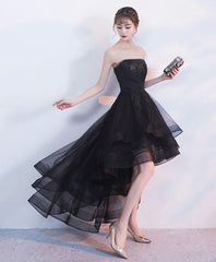 Black Tulle Lace Short Corset Prom Dress, Black Tulle Corset Homecoming Dress, 1 Gowns, Homecomming Dresses With Sleeves