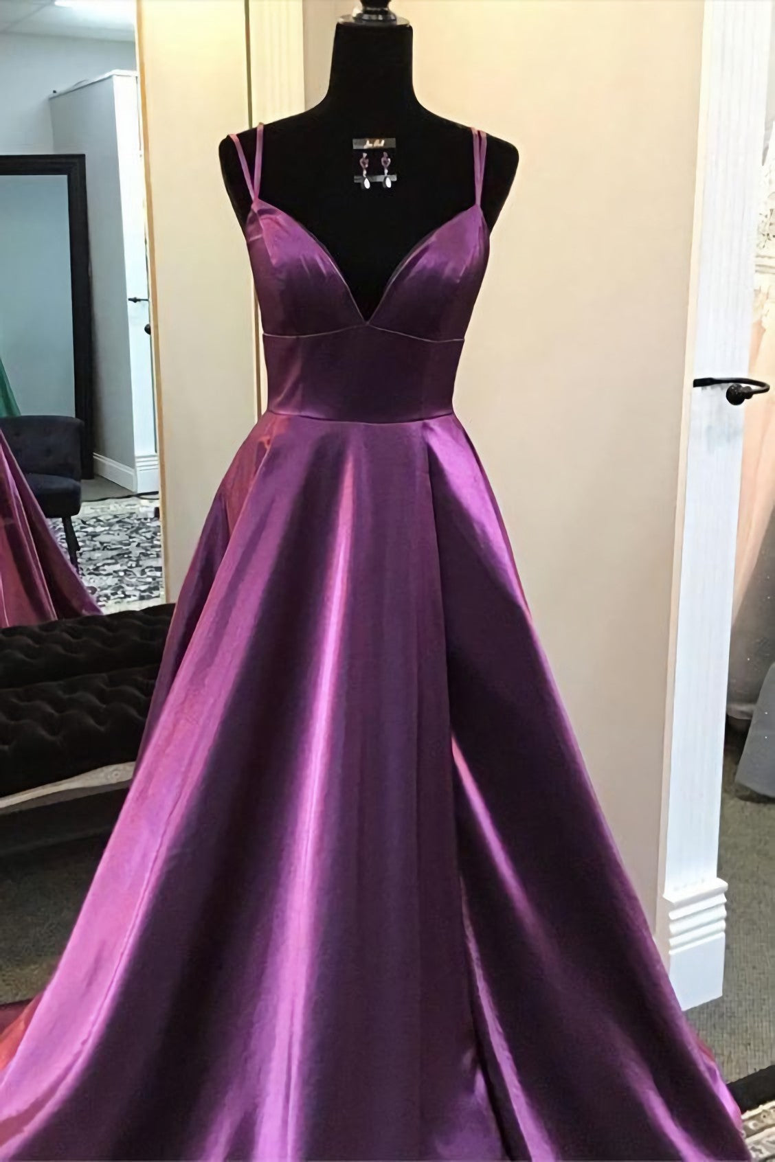 Simply Elegant Purple Corset Prom Dress With Double Straps 2444 Gowns, Formal Dress Elegant Classy