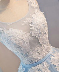 Blue V Neck Tulle Short Corset Prom Dress, Blue Corset Homecoming Dress outfit, Prom Dress 2044