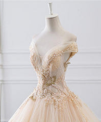 Unique Champagne Tulle Lace Long Corset Wedding Dress, Bridal Gown outfit, Wedding Dresses Uk