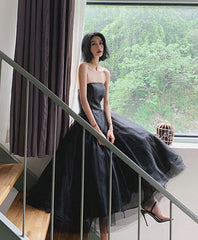 Black Tulle Short Corset Prom Dress, Black Evening Dress outfit, Prom Dresses 2019