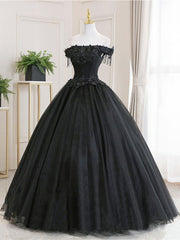 Black tulle lace long black tulle lace Corset Prom dresses outfit, Party Dress Australia