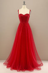 beautiful red sweetheart Corset Prom dress with beading outfit, Indian Wedding Dress