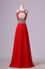 2024 Gorgeous Red Beading Open Back Chiffon Corset Prom Dresses outfit, Bridesmaids Dresses On Sale