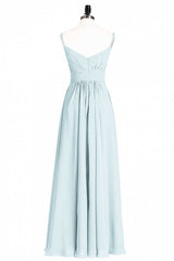 Mint Green Chiffon Twist Front A-Line Long Corset Bridesmaid Dress outfit, Prom Dresses Style