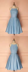 Cute Short Blue Corset Prom Dress, Cute Corset Homecoming Dress, Blue Corset Bridesmaid Dress, 3243 Gowns, Formal Dresses Size 37