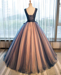 Tulle V Neck Long Corset Prom Gown Tulle Evening Gown outfits, Evening Dresses 2039
