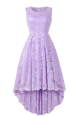 Sleeveless Hi-Low Lace Lavender Party Dress Outfits, Bachelorette Party Games