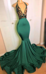 Dark Green Halter 2024 Corset Prom Dresses outfit, Prom Dresses Pattern