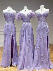 Purple Tulle Lace Long Corset Prom Dress, Purple Tulle Corset Formal Evening Dress outfit, Casual Dress