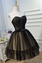 A-Line Black Lace Sweetheart Corset Homecoming Dress outfit, Prom Dress Long Mermaid