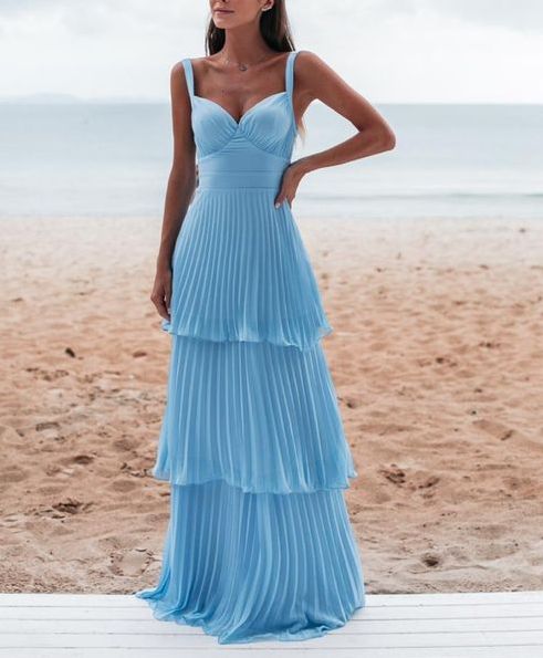 Charming Blue Corset Prom Dress Long Evening Dress outfit, Formal Dress