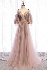 A-Line Tulle Long Corset Prom Dresses, Lace Evening Dresses outfit, Floral Dress