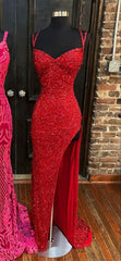 Sparkle Red Bodycon Sequined Long Corset Prom Dresses outfit, Prom Dress Shops Nearby
