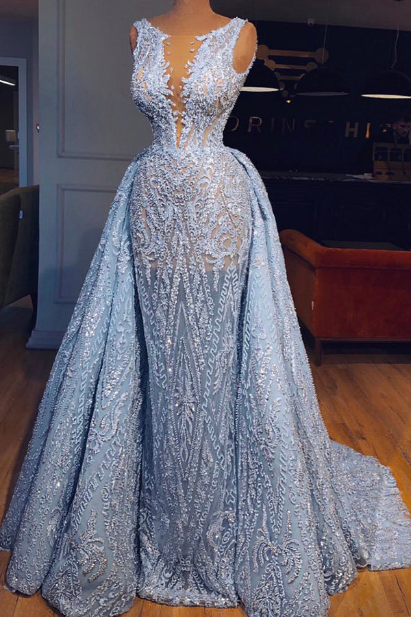 Elegant Blue Lace Sleeveless Deep V Neck Corset Prom Dresses Party Dresses outfit, Prom Dresses 14