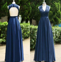 2024 Blue Floor-Length/Long A-Line/Princess Backless Lace V-Neck Chiffon Corset Prom Dresses outfit, Bridesmaid Dresses Green