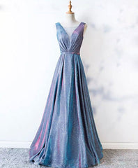 Unique Blue Sequin Long Corset Prom Dress, Blue Corset Formal Dress outfit, Prom Dresses Fitted