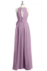 Dusty Purple Halter Keyhole Back Long Corset Bridesmaid Dress outfit, Party Dresses Outfits Ideas