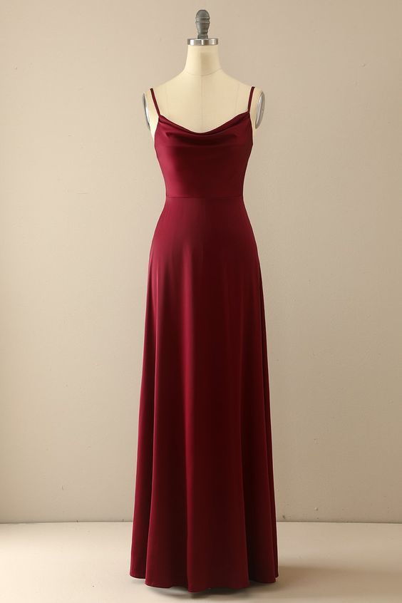 burgundy simple long Corset Bridesmaid Corset Prom dress outfits, Country Wedding Dress