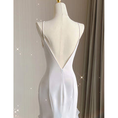 White Sheath Halter Backless Corset Wedding Dress outfit, Wedding Dresses Under 201