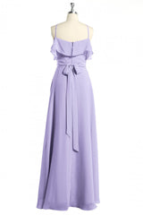 Lavender Halter Ruffled A-Line Long Corset Bridesmaid Dress outfit, Evening Dress Long Elegant