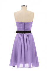 Lavender Strapless Tie-Side Short Corset Bridesmaid Dress outfit, Evening Dress With Sleeves Uk