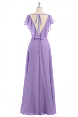 Lavender Sweetheart Ruffled A-Line Long Corset Bridesmaid Dress outfit, Evening Dresses Suits