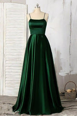 Emerald Green Corset Prom Dresses, Strappy Back Slit Simple Satin Corset Prom Dress outfits, Emerald Green Prom Dresses