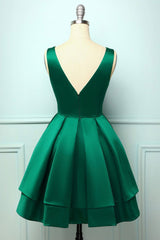 Green Satin Short Corset Prom Dresses, A-Line Corset Homecoming Dresses outfit, Prom Dresses Purple