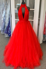 Halter Ruched Long Red Corset Prom Dress with Open Back outfit, Formal Dresses For Weddings Near Me