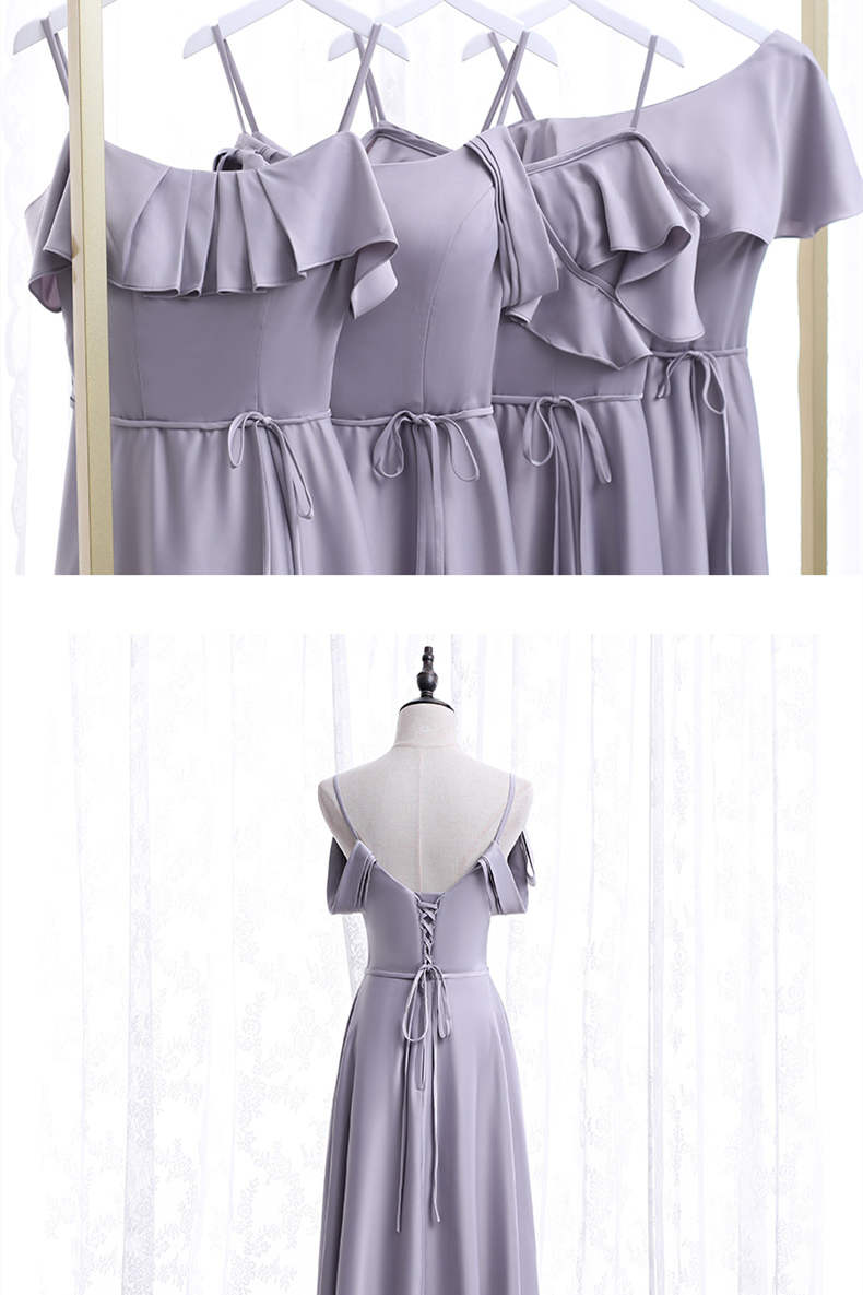 Elegant Lavender Long Mismatch Corset Bridesmaid Dress outfit, Party Dresses Christmas